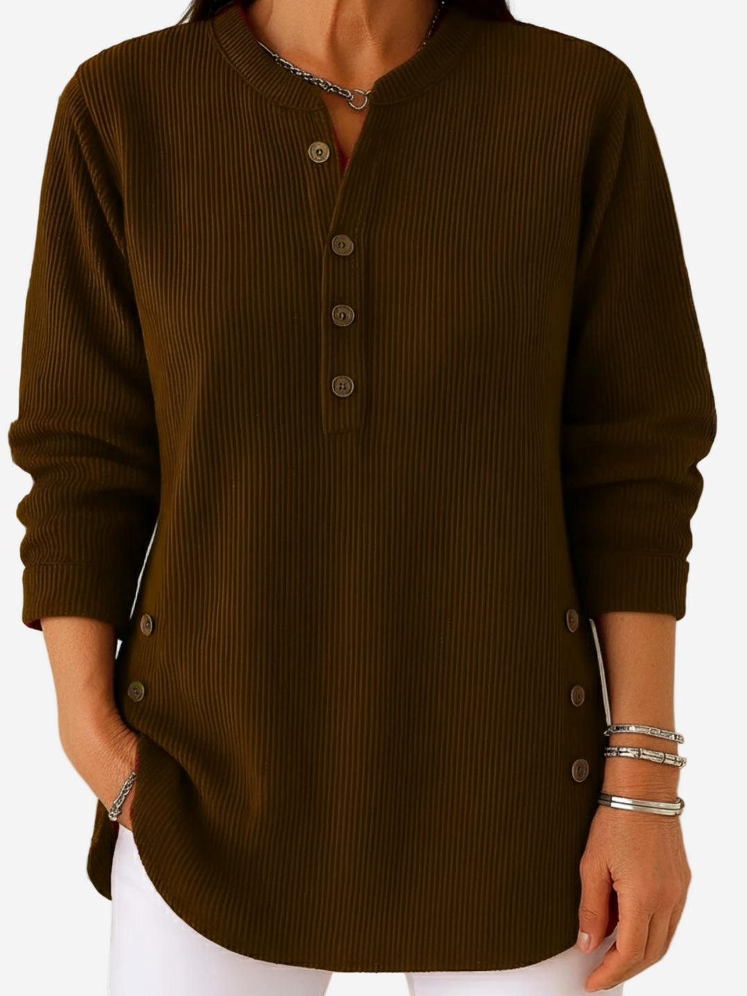 HARPERLY™ – Long Sleeve Solid Knit Sweater