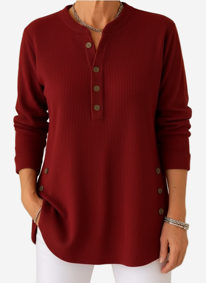 HARPERLY™ – Long Sleeve Solid Knit Sweater