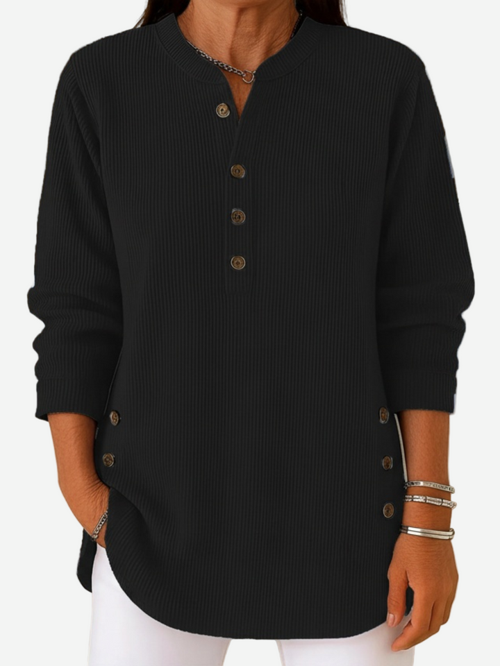 HARPERLY™ – Long Sleeve Solid Knit Sweater