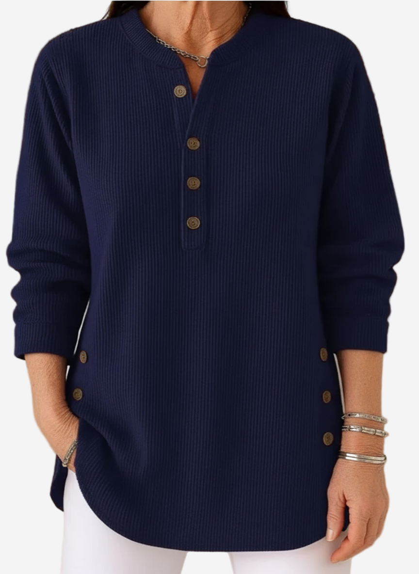 HARPERLY™ – Long Sleeve Solid Knit Sweater