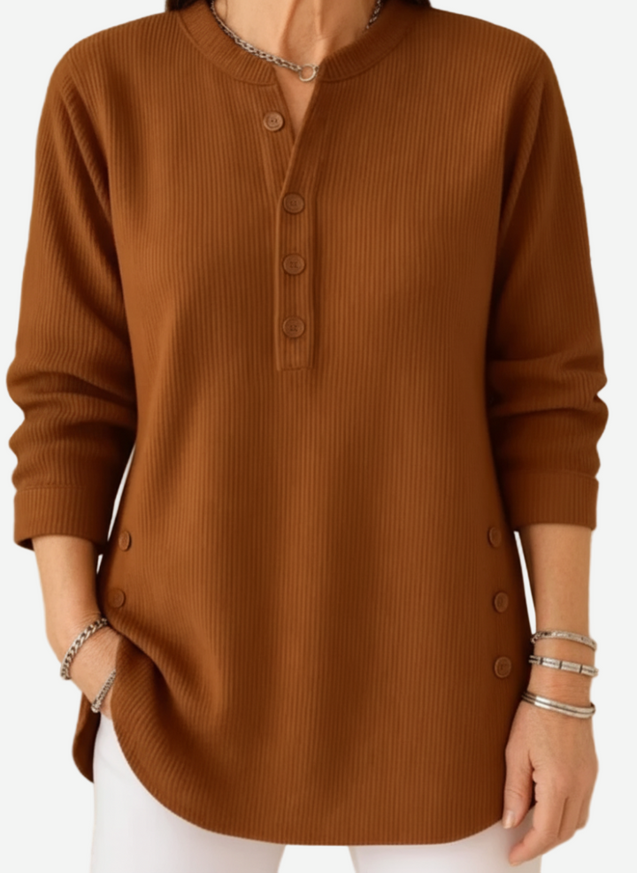 HARPERLY™ – Long Sleeve Solid Knit Sweater