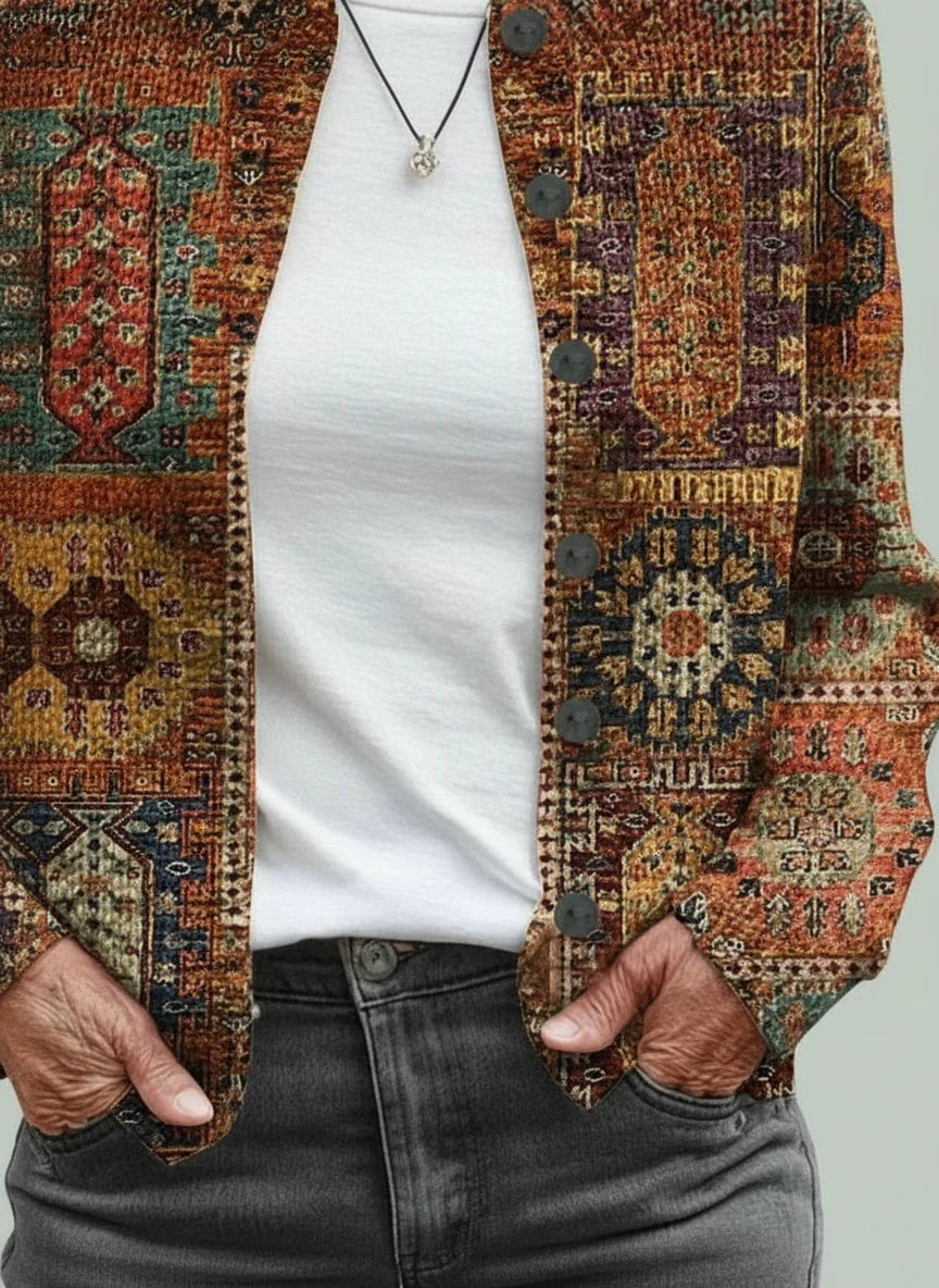 ADELINA™ - Comfortable Cardigan with Geometric Pattern