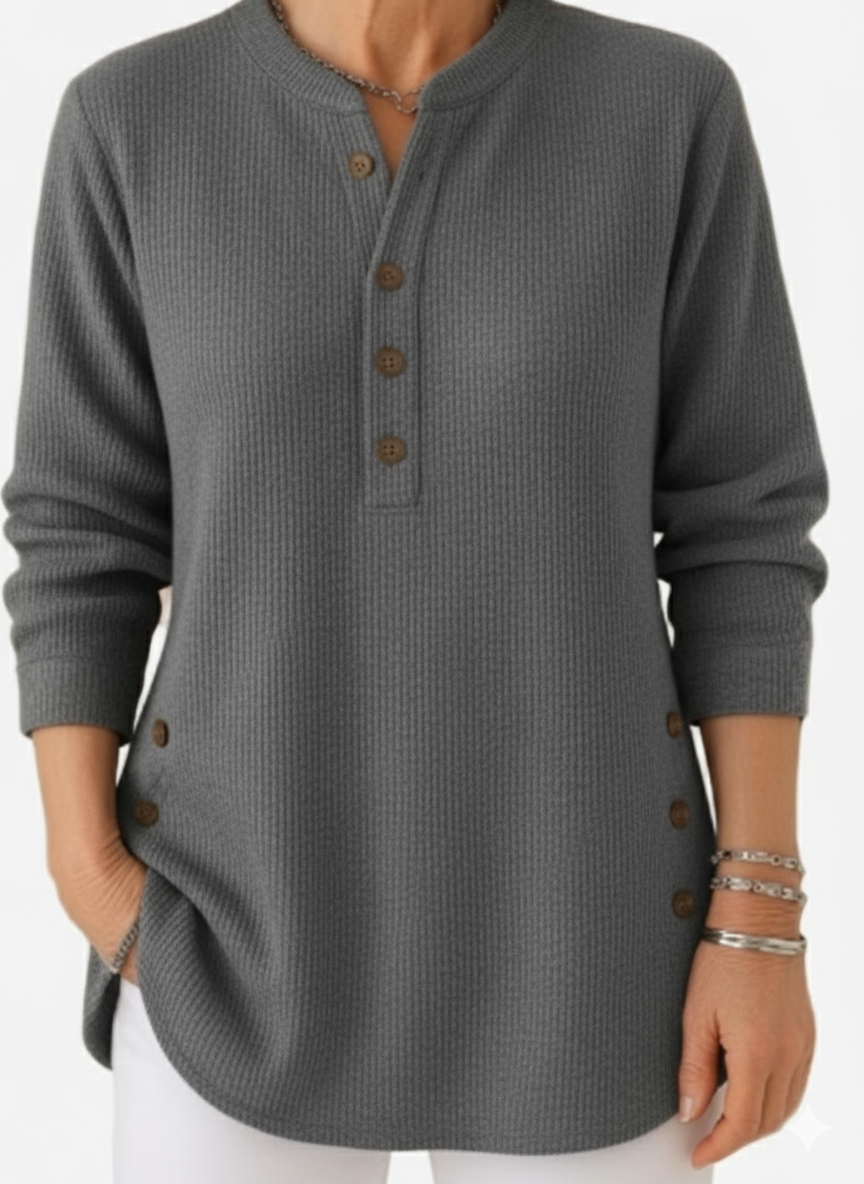 HARPERLY™ – Long Sleeve Solid Knit Sweater