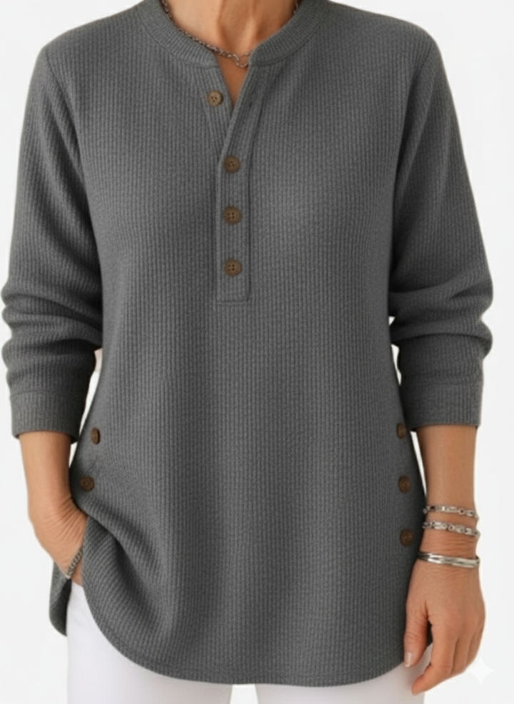 HARPERLY™ – Long Sleeve Solid Knit Sweater