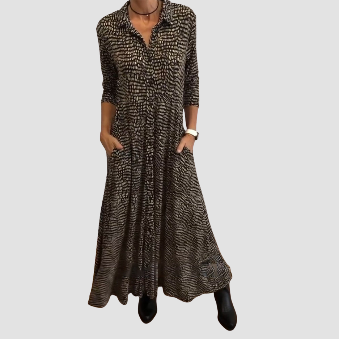 LYVEA™ | Sophisticated Pocket Midi Dress