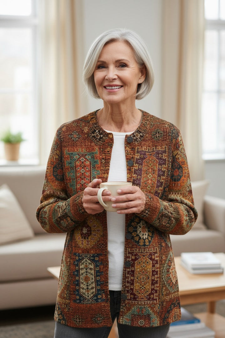 ADELINA™ - Comfortable Cardigan with Geometric Pattern